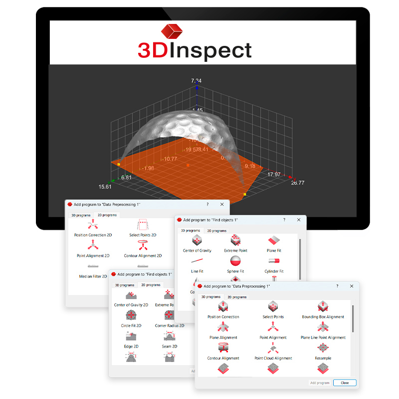 3DInspect-ohjelmisto 3D-anturit